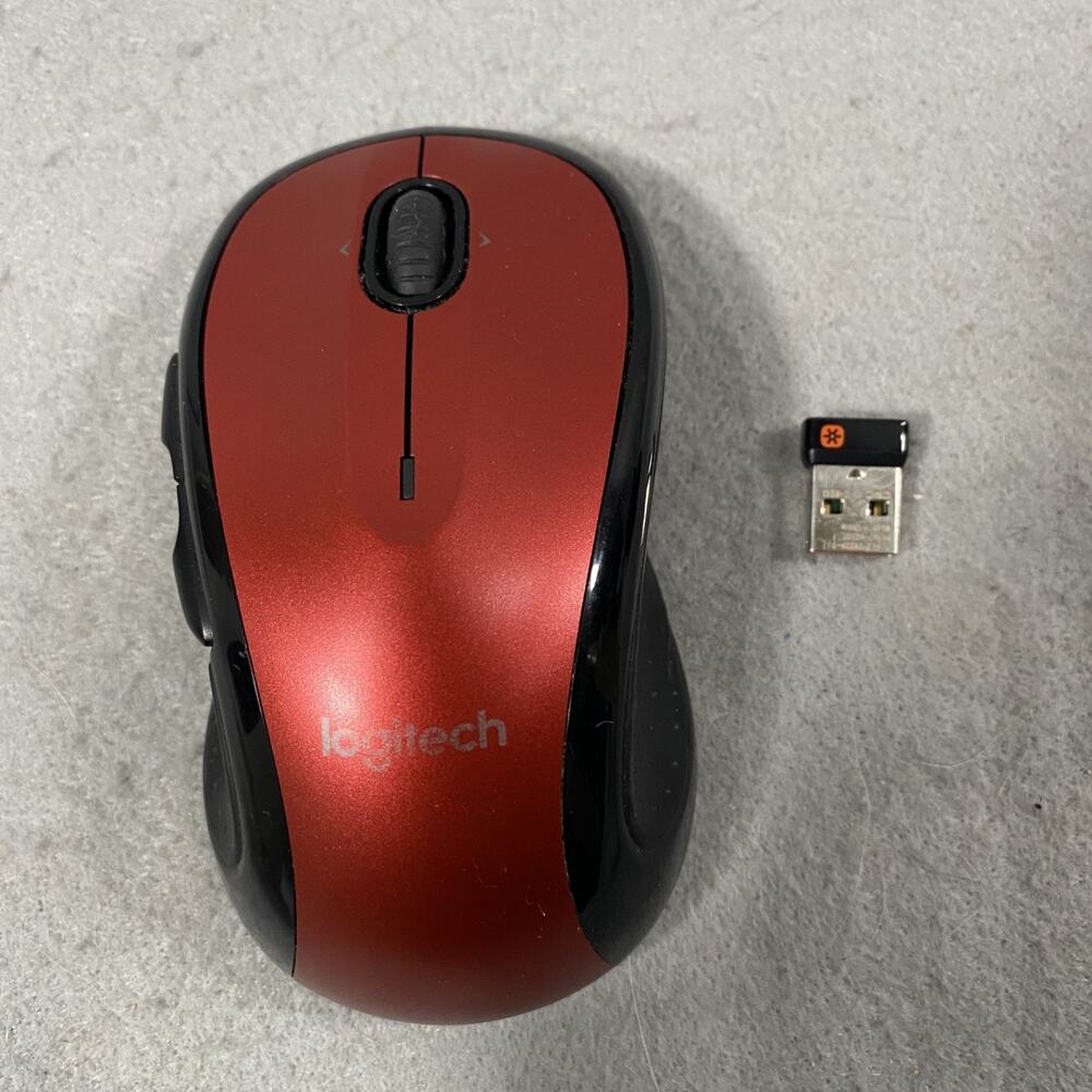 Logitech M510 Red Wireless Computer Mouse w/ USB Unifying Receiver